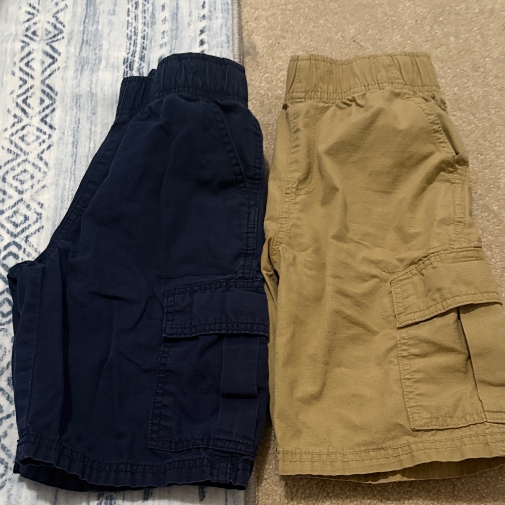2 pack The Children's Place Navy and Tan Cargo Shorts